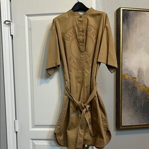 Burberry Camel Brown Belted Dress